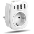 USB Steckdose Mehrfachstecker 5-in-1 Adapter mit USB-C USB-A 4000W