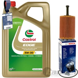 BOSCH ÖLFILTER+CASTROL 5W30 ÖL passend für A3 8P A4 B8 GOLF 5 6 PASSAT B6 TOURAN