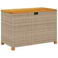 Kissentruhe Kissenbox Auflagentruhe Gartenbox Beige 110x55x63 Cm Polyrattan Akaz