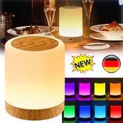 Touch Tischlampe USB Dimmbar Aufladbar LED Nachtlicht Farbwechse Nachttischlampe