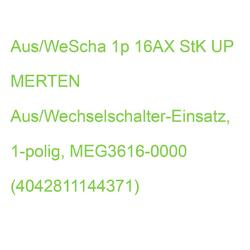 Aus/WeScha 1p 16AX StK UP MERTEN Aus/Wechselschalter-Einsatz, 1-polig, MEG3616-0