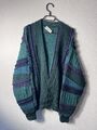 Carlo Colucci Vintage 90er Strickjacke Cardigan Aus Schurwolle Größe M