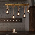 Retro Pendellampe Antik Pendelleuchte E27 Esszimmerlampe Hanfseil Kronleuchter