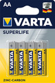 12 x Varta SuperLife Mignon AA MN1500 LR6 1,5V Zink-Carbon Batterie 4er Blister