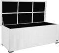 Kissenbox Auflagenbox Gartentruhe Gartenbox Truhe Box Polyrattan Rattan Weiss XL