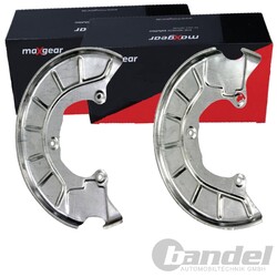 2X MAXGEAR SPRITZBLECHE BREMSSCHEIBEN VORNE PASSEND FÜR AUDI A1 A3 Q3 SEAT