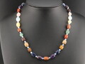 GJ69 * EDELSTEIN COLLIER  MULTI STEIN BUNT AMETHYST, AVENTURIN, OPALITH, GOLDFLU