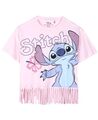 Stitch T-Shirt - Disney Mädchen Shirt mit Fransen aus Jersey Gr. 116 -164 cm