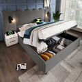 Polsterbett Doppelbett 160×200 mit Leselampe und USB Type-C Ladefunktion, Staura