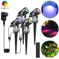 4er Set Gartenstrahler Gartenlampen mit Erdspieß Strom Spotbeleuchtung Außen RGB