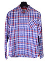 Pepe Jeans Herrenhemd Hemd blau rot kariert Langarm Gr. L slim Baumwolle HH3-371