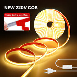 230V COB LED Streifen Wasserdicht 288LED/m Lichtband Stripe Band Selbstklebend