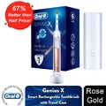 Oral-B Genius X Smart wiederaufladbare Zahnbürste mit Reiseetui, Roségold