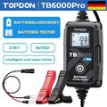 TOPDON TB6000Pro 6V/12V Auto batterieladegerät KFZ 14~104°F Batteriereparatur