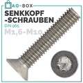 DIN 965 TX Senkschrauben Edelstahl VA M2 M2,5 M3 M3,5 M4 M5 M6 M8 ISO 14581