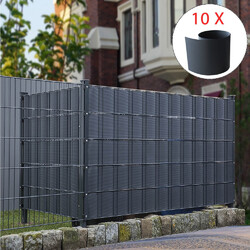 Sichtschutzstreifen Hart PVC Anthrazit Doppelstabmattenzaun Zaunblende Zaun 
