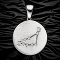 Anhänger Sternzeichen Steinbock 925 Sterling Silber matt 10 Zirkonia Silbera