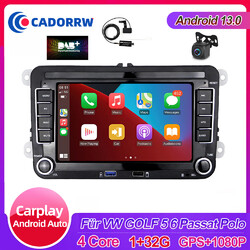 DAB+ 7" Carplay Android 15 Autoradio GPS Navi für VW GOLF 5 6 Passat Polo Kamera