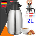 Doppelwandige Thermoskanne 2L Edelstahl Isolierkanne Kaffeekanne Thermosflasche