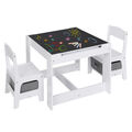Kindersitzgruppe mit Stauraum Maltisch Kindertisch mit 2 Stühlen Kindermöbel Set