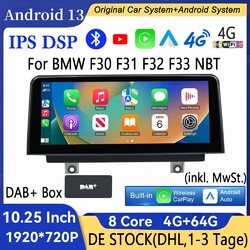 DAB+ 4G Android 13 4+64G Autoradio CarPlay GPS NAVI Für BMW F30 F31 F32 F33 NBT