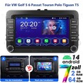 Android 14 Autoradio GPS NAVI WIFI FM RDS BT Für VW Touran 1T1 1T2 1T3 2003-2010