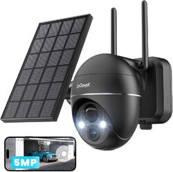 ieGeek 2K 5MP 360° PTZ Überwachungskamera Aussen Akku, Solar Überwachungskamera