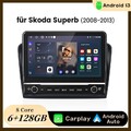 Autoradio Für Skoda Superb II 3T4 2008-2013 Carplay Android 13 GPS Nav WIFI 128G
