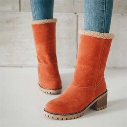 Damen Schlupfstiefel Stiefeletten Schnür Boots Winterschuhe Warm Schneestiefel+A