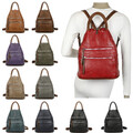 Damen Tasche Rucksack 2 in 1 Schultertasche Shopper Citybag Veganes Leder 7093