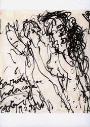 Kröger, Projekt 1001. Figürliche Federzeichnung. [Unikat, Signierte Original-Zei