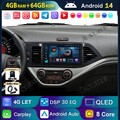 DAB+ 8-Core Android 14 AutoRadio Carplay GPS Navi Kam Für KIA PICANTO 2011-2016