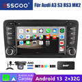Für Audi A3 8P 2003-2013 S3 RS3 Android 13 DAB+ Carplay Autoradio GPS NAV RDS FM