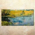 Wandbilder Glasbild Druck auf Glas 140x70 Wandbild Wasser landschaft Baum Gras