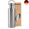 Edelstahl Trinkflasche 1 l | Isolierte Thermosflasche für Sport, Büro, Schule, O