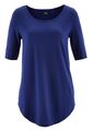 Damen Shirt blau Long Halbarm weiches Material Viskose Mix Größe 36 - 54 neu 968