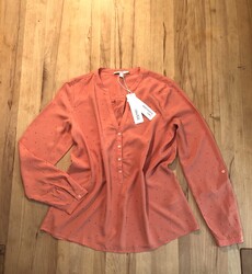 Neu Esprit Langarm Bluse Gepunktet Viskose Bluse Gr. 44 Apricoet