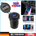 Auto Dual USB C Steckdose 3.0 QC PD 12V/24V Einbau Buchse KFZ Boot Ladegerät DHL