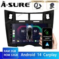 DAB KAM CarPlay 2+32GB Android 14 Autoradio Für Toyota Yaris 2005-2012 GPS BT FM