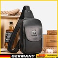 Herren Brusttasche Echt Leder Crossbody Sling Bag Schultertasche Umhängetasche.