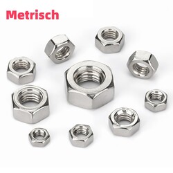 Muttern Sechskantmuttern Edelstahl A2 DIN 934 M1 M2 M3 M4 M5 M6 M8- M64 rostfrei