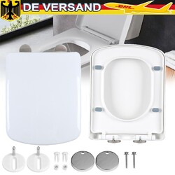 Eckig WC Sitz Toilettendeckel Klobrille Absenkautomatik Toilettensitz Klodeckel