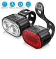 LED USB Fahrrad Licht Set Beleuchtung Set AKKU Scheinwerfer Rücklicht Lampe