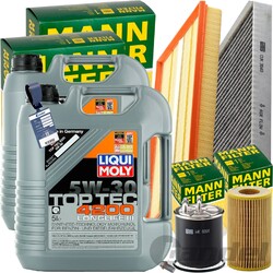 MANN INSPEKTIONSKIT+10L LIQUI MOLY 5W30 ÖL passend für MERCEDES VITO VIANO MIXTO