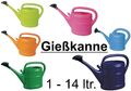 Gießer Gießkanne Kunststoff 1 · 2 · 5 · 10 oder 14 Ltr. Kanne in versch. Farben 