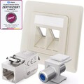 Cat 6a Netzwerkdose Keystone Cat6 Datendose Anschlussdose LAN DSL Dose Unterputz