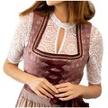 Nina von C. Damen Dirndl-Bluse halbarm Spitze Cups blickdicht Loch-Ausschnitt