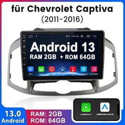 Für Chevrolet Captiva 2011-2016 Android13 Carplay Autoradio GPS NAVI WIFI 2+64GB