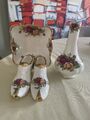 Vintage Royal Albert alte Landrosen Pr Schuhe, Schmuck Geschirr, Vase, Teller, Geschirr