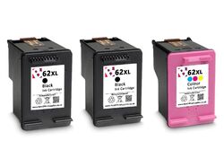 3x 62 XL DRUCKER PATRONEN Kompatibel für HP Envy 5546 62 XL Schwarz Farbe